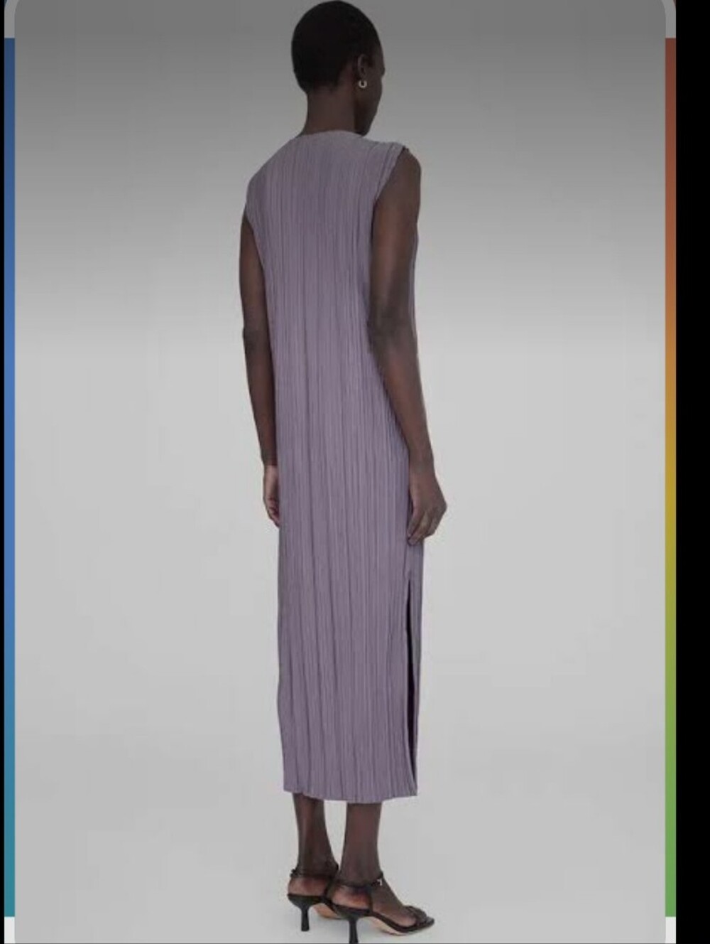 ANINE BING MELANIE PLEATED SHIFT MIDI DRESS SLEEVELESS HIGH NECK SIZE XSMALL - Picture 3 of 17